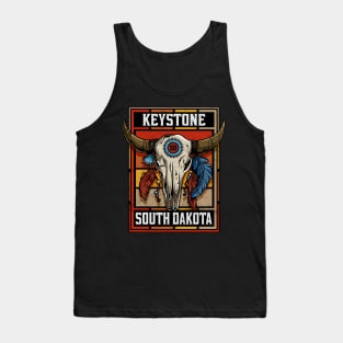 Keystone South Dakota Native American Bison Skull Tank Top